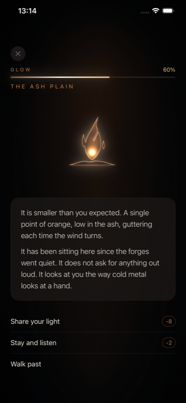 Encounter screen on The Ash Plain